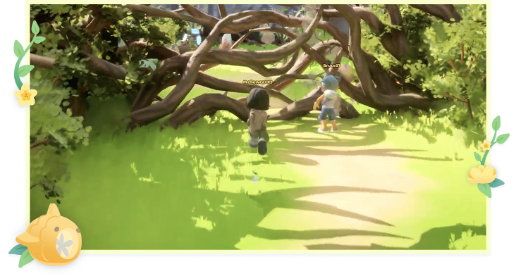 Characters adventuring together in the world of Loftia
