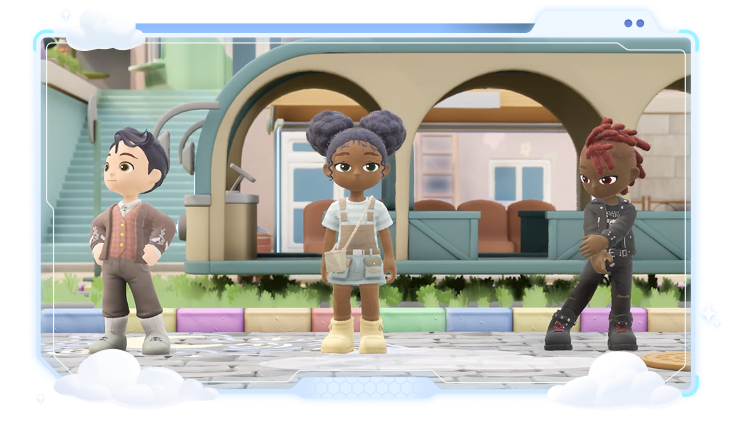 Characters showing off their unique styles in Loftia